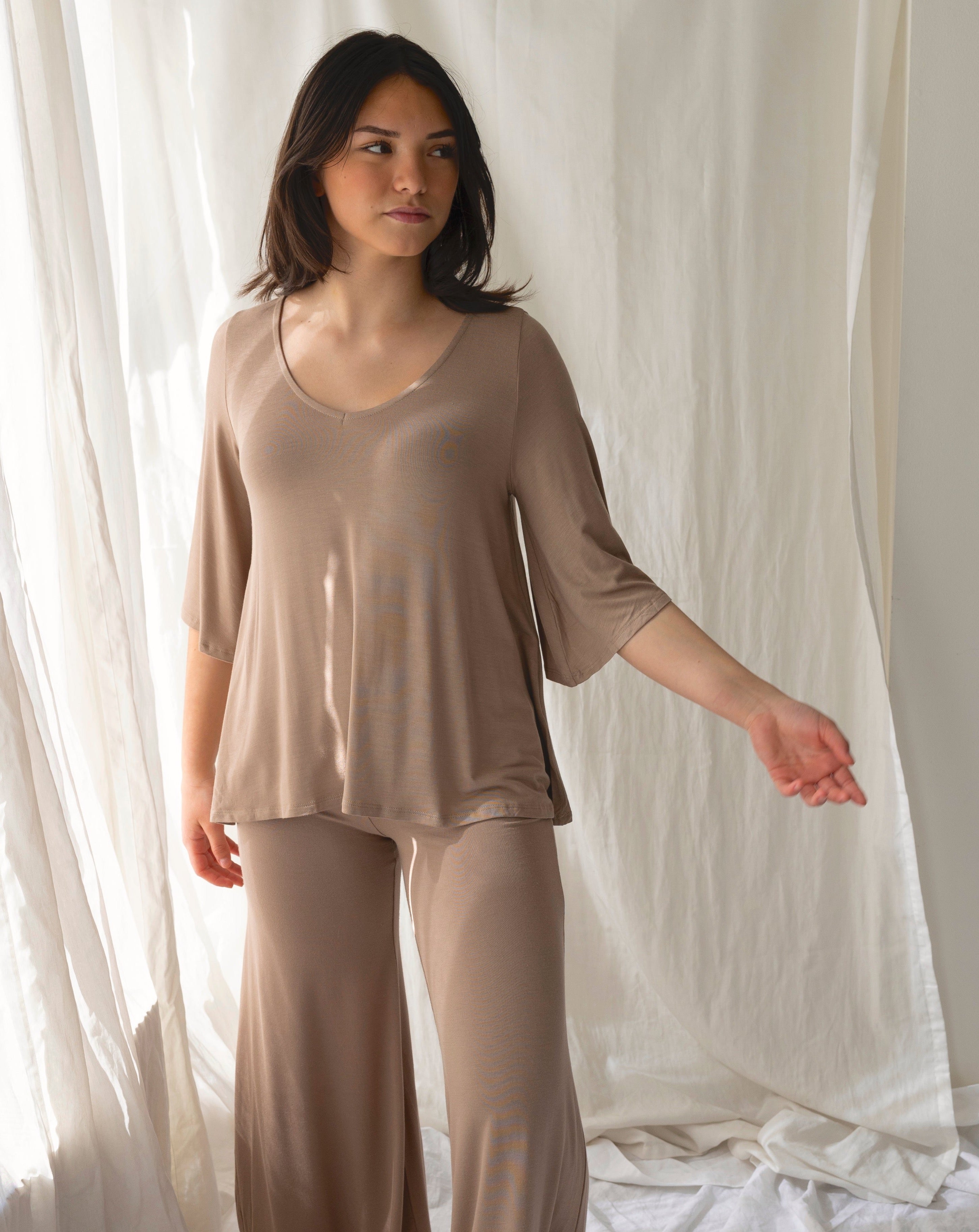 Bamboo flared blouse - Black