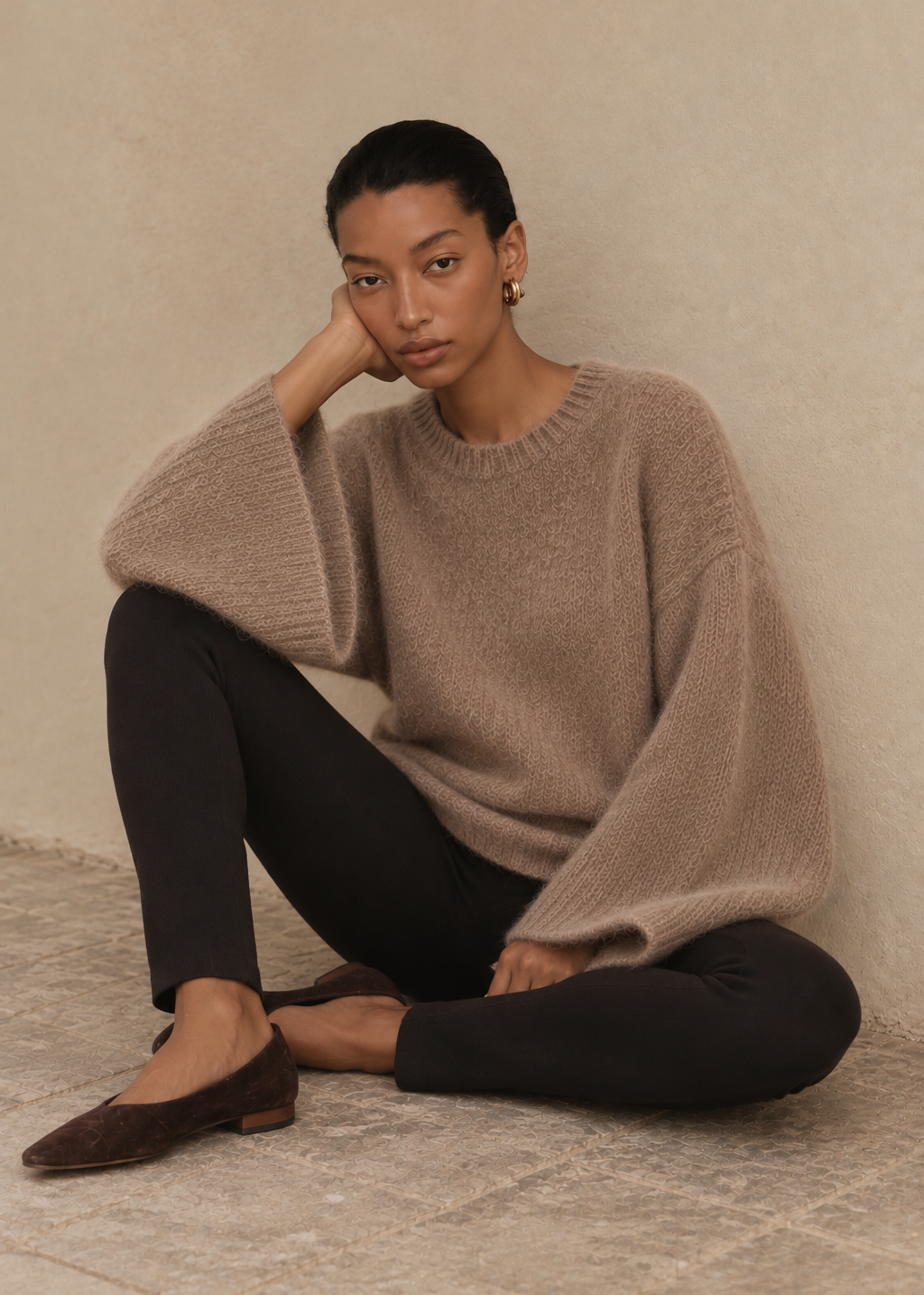Plush Mohair Bell Sleeve Sweater