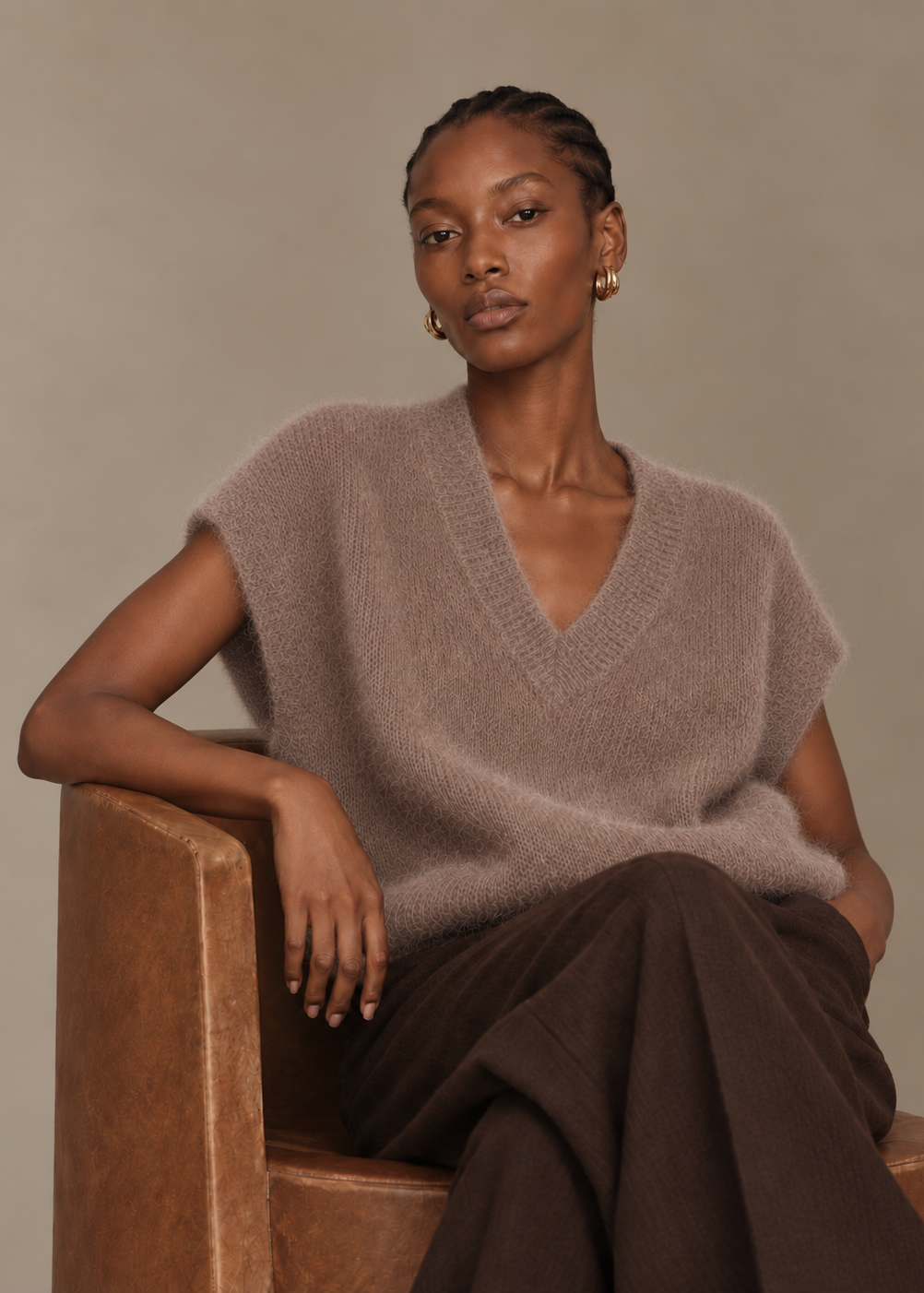 Plush Mohair Sleeveless Knit