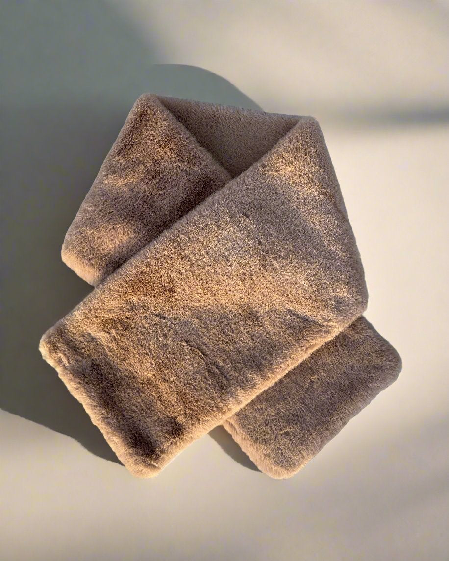 Plush faux fur scarf