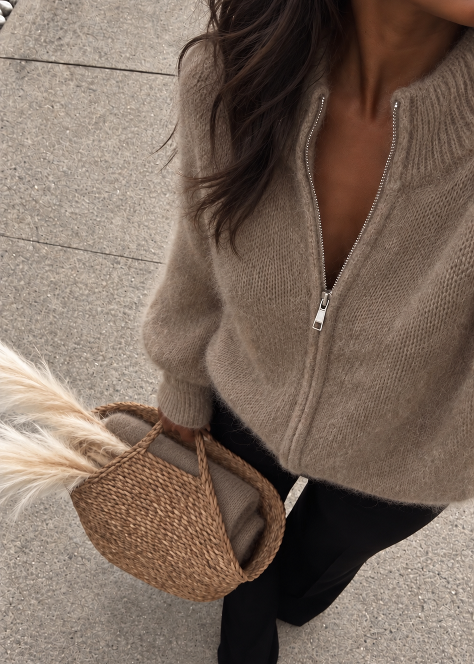 Plush Mohair Knit Jacket