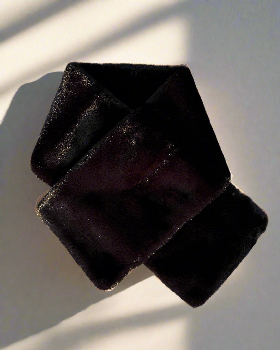 Plush faux fur scarf