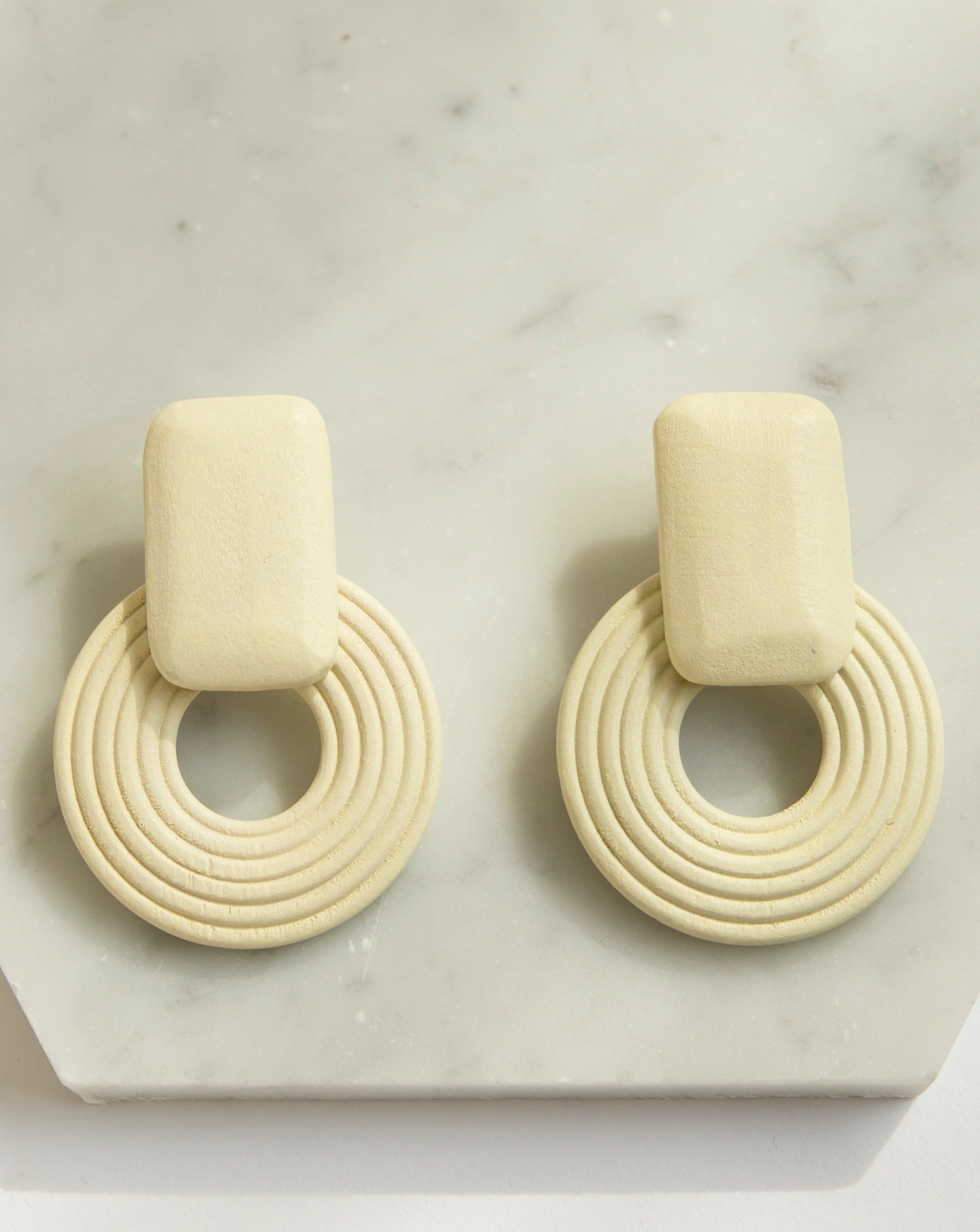 Handcrafted wood earring