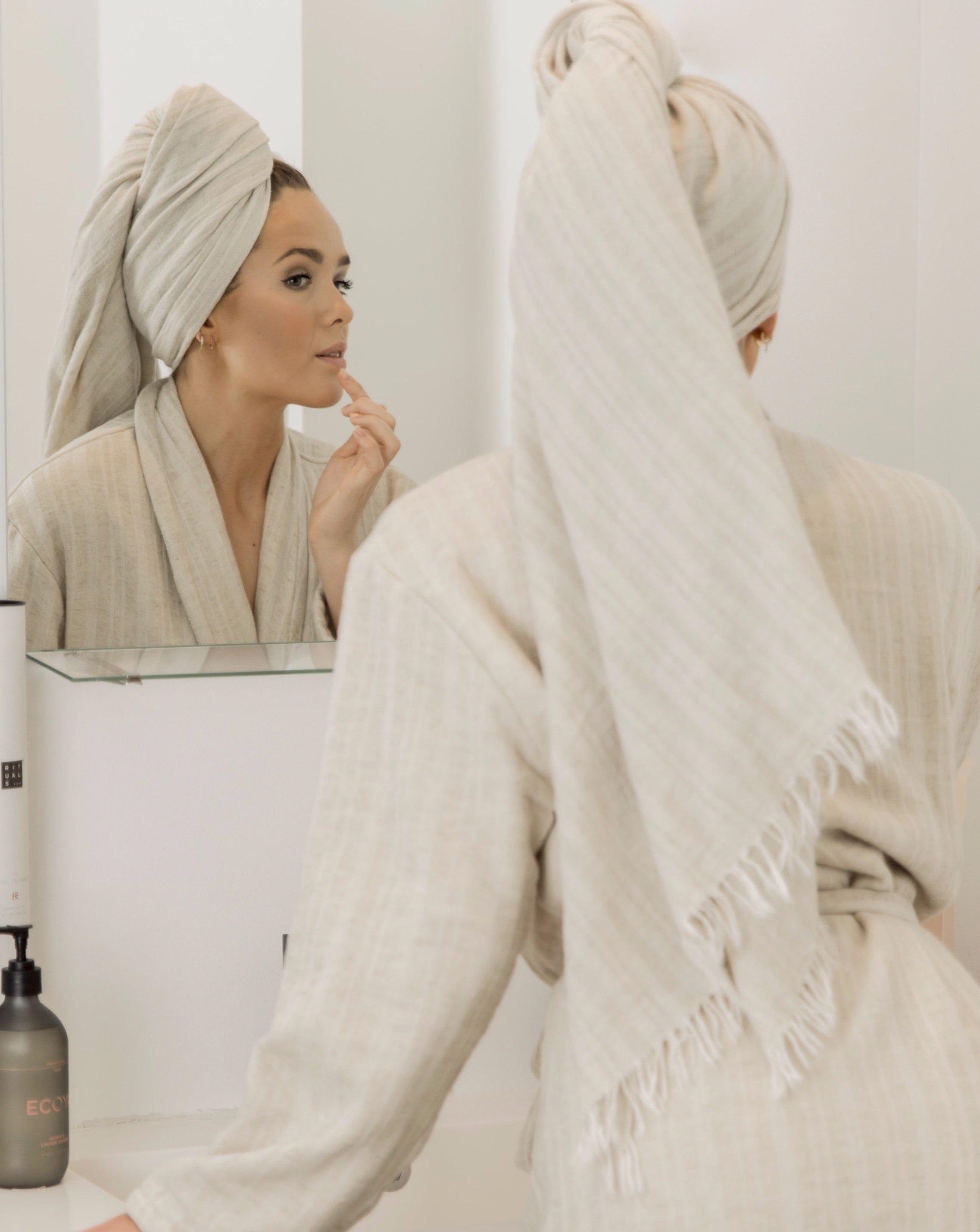 Niri linen cotton towel - sand