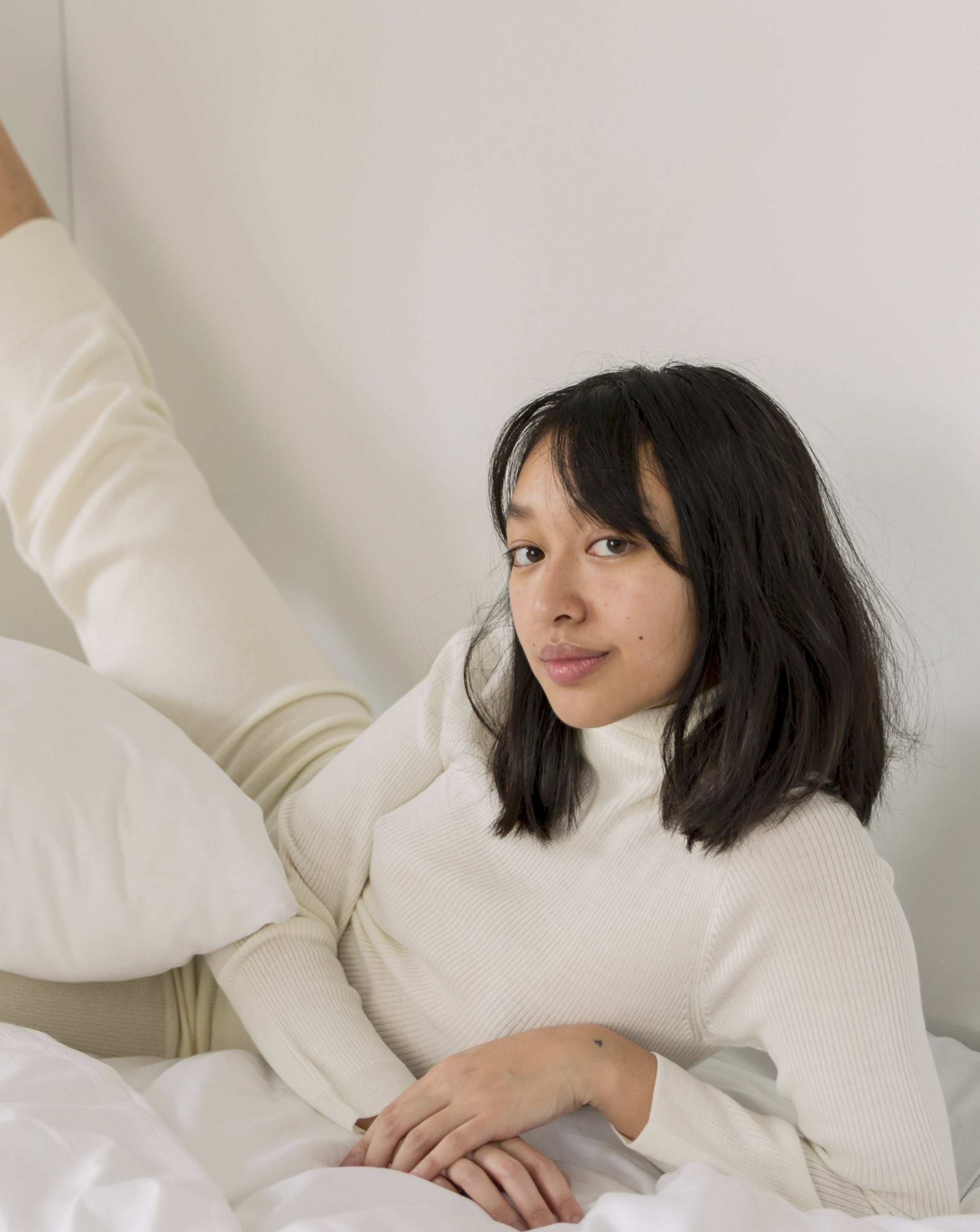 High neck merino - Cream