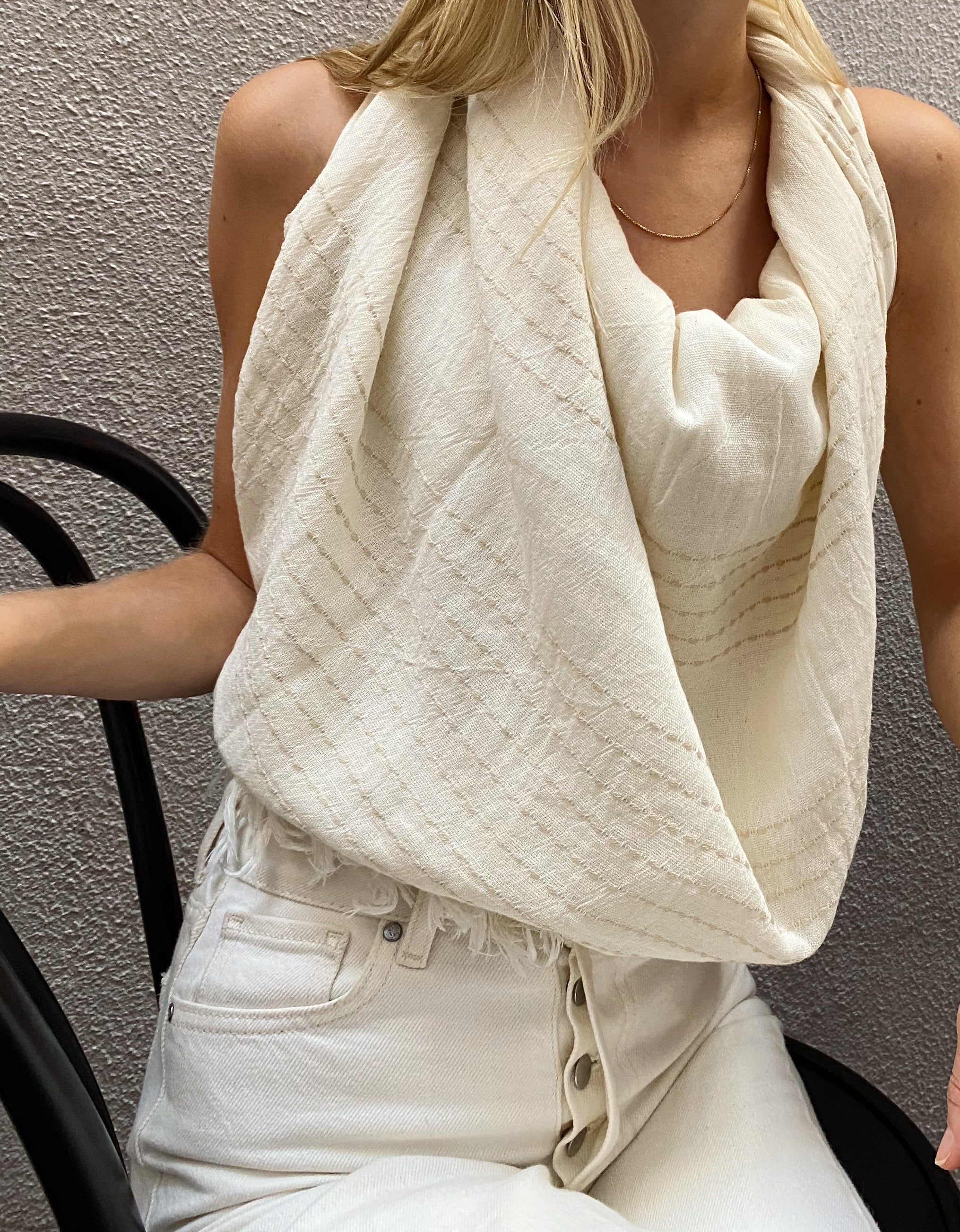 Aira fouta towel- Ivory Stripe