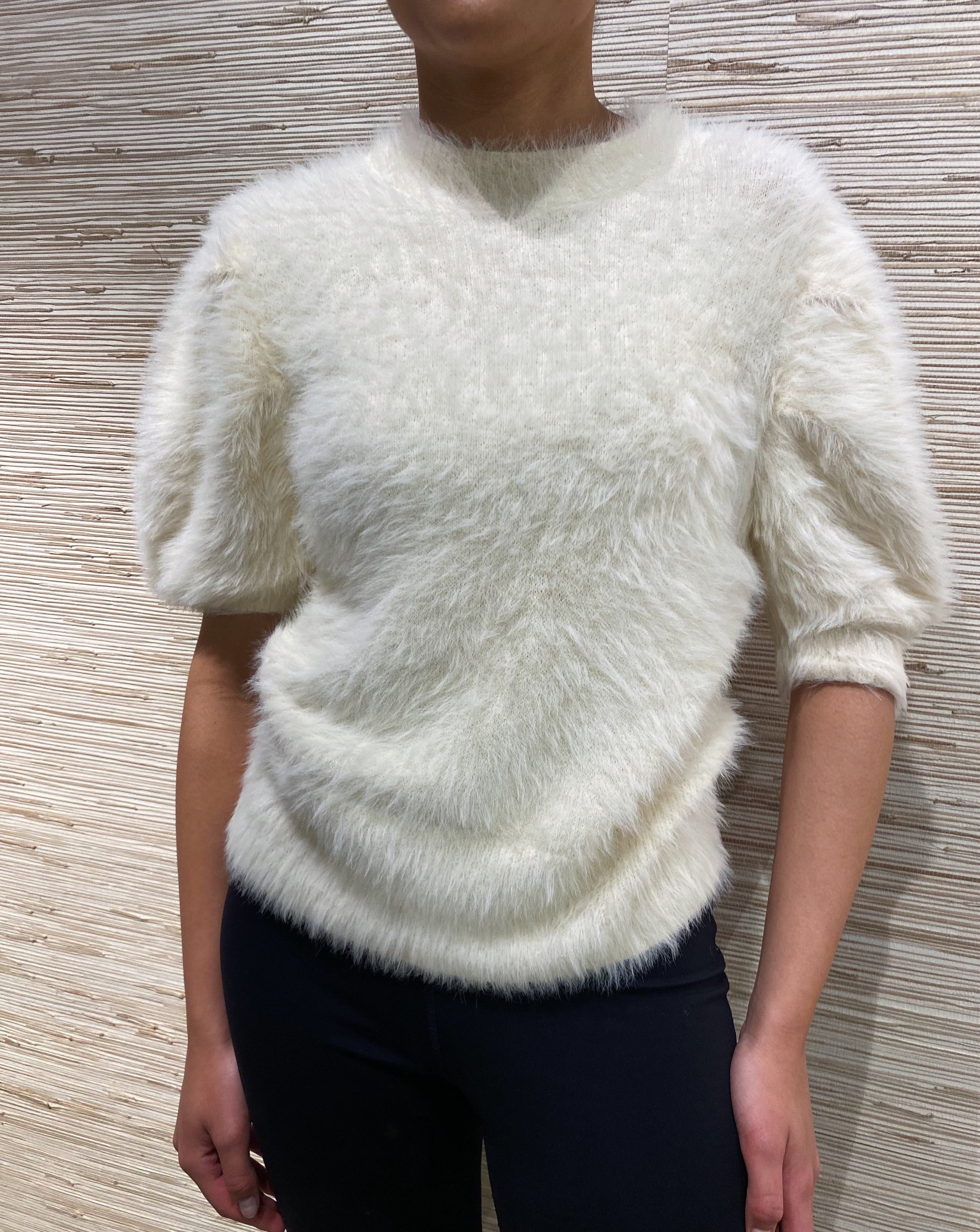 Cozy fleece puff sleeve