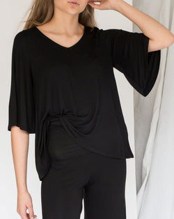 Bamboo flared blouse - Black