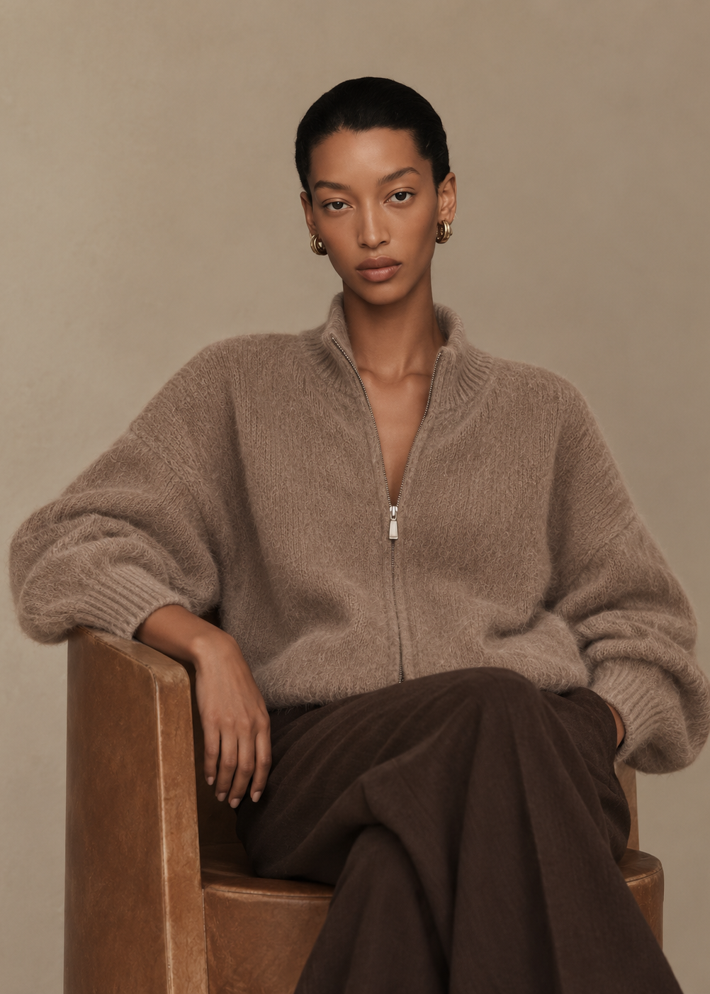 Plush Mohair Knit Jacket