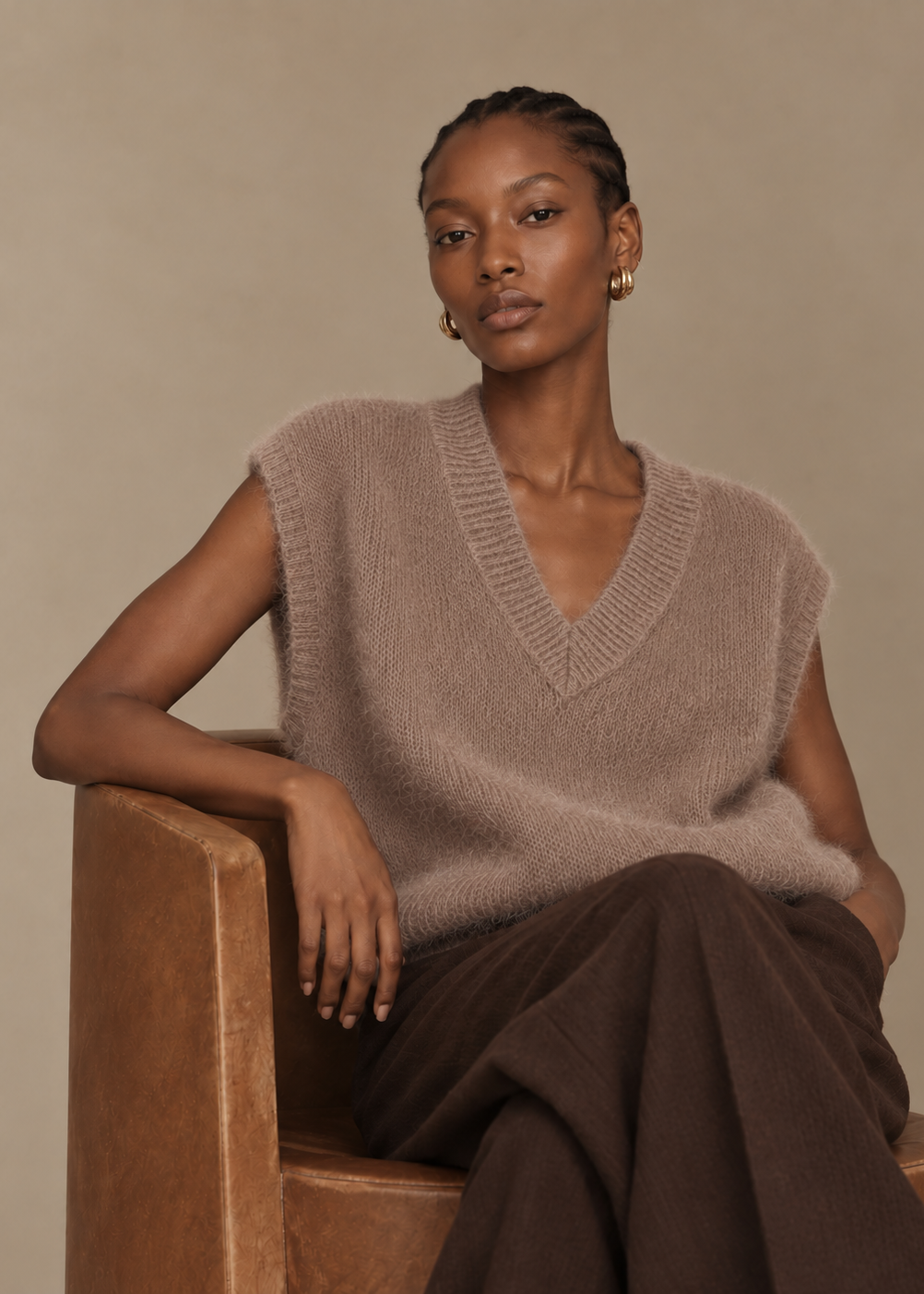 Plush Mohair Sleeveless Knit