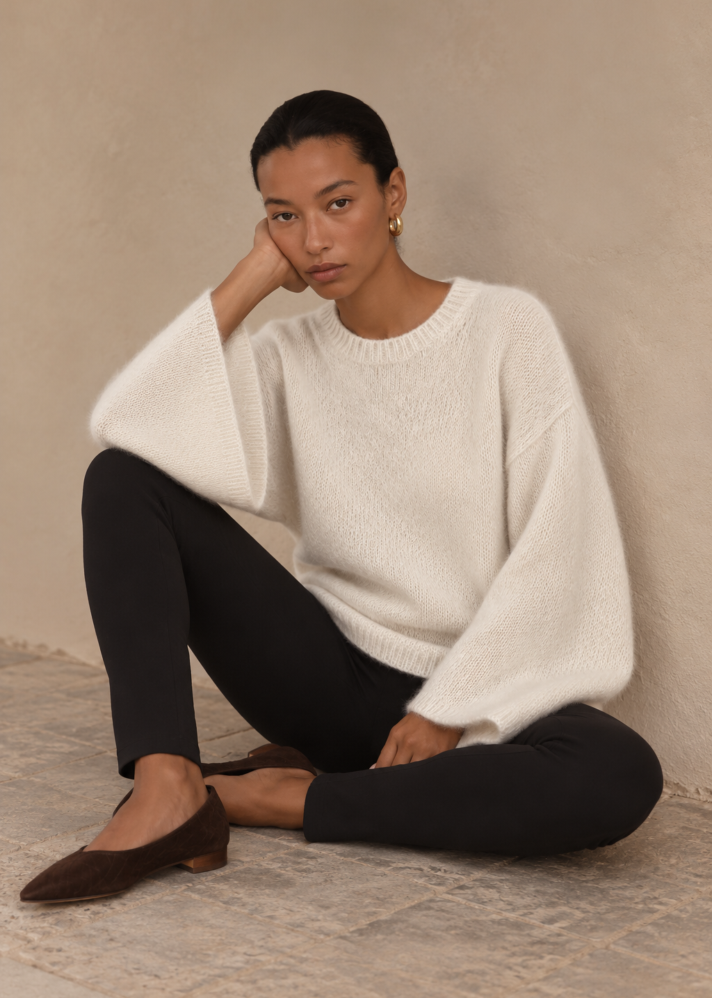 Plush Mohair Bell Sleeve Sweater
