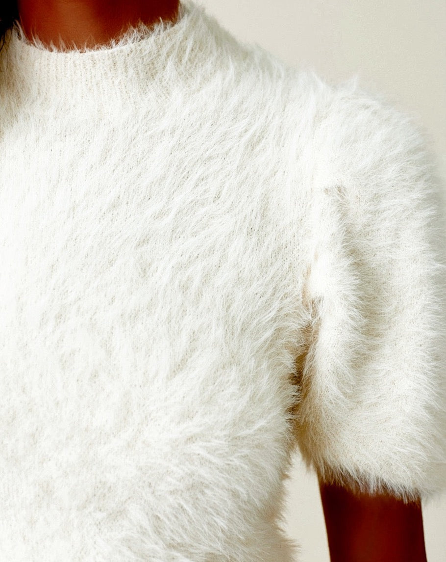 Cozy fleece puff sleeve