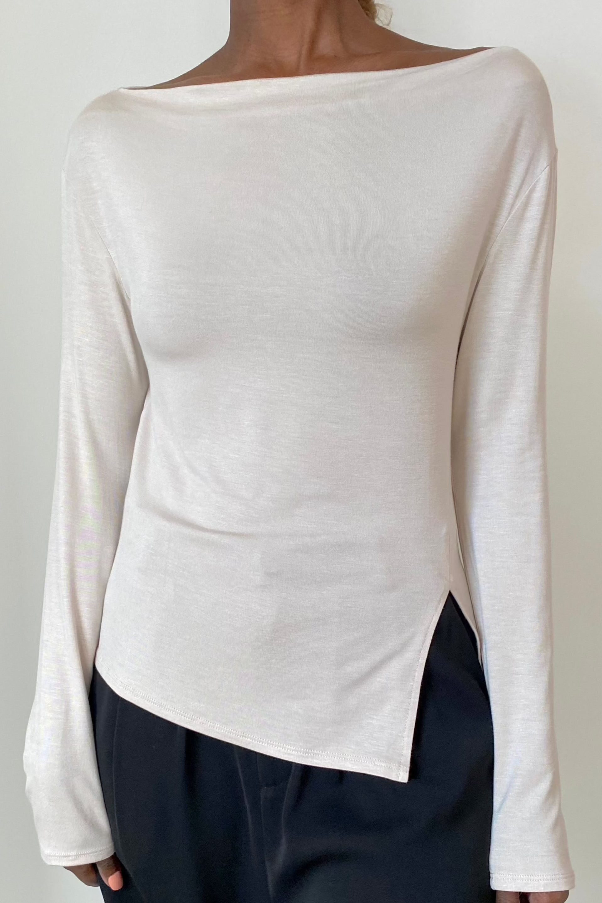 Bamboo slit boat neck - Dusk
