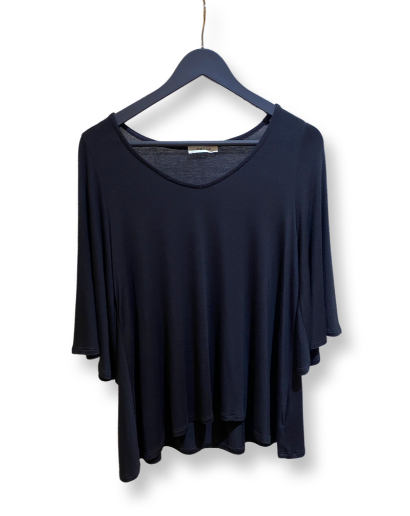 Bamboo flared blouse - Black