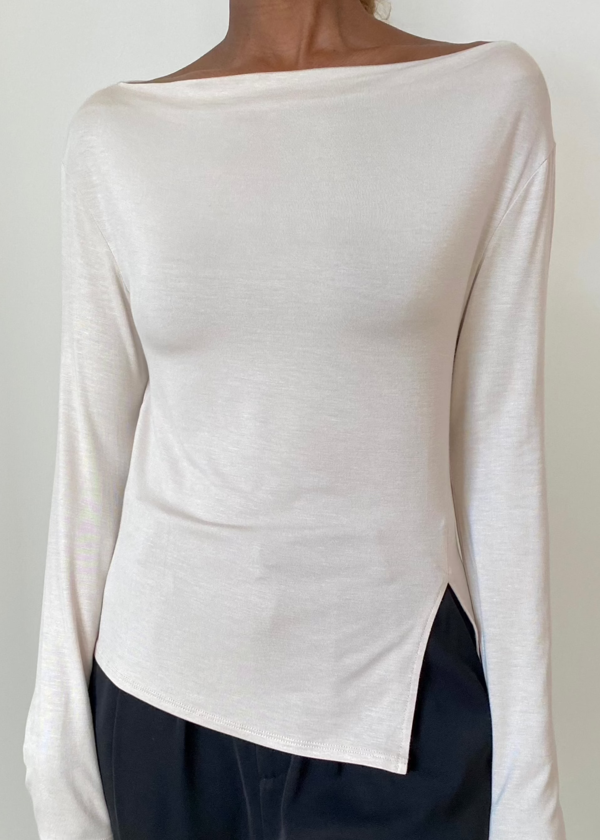 Bamboo slit boat neck - Dusk