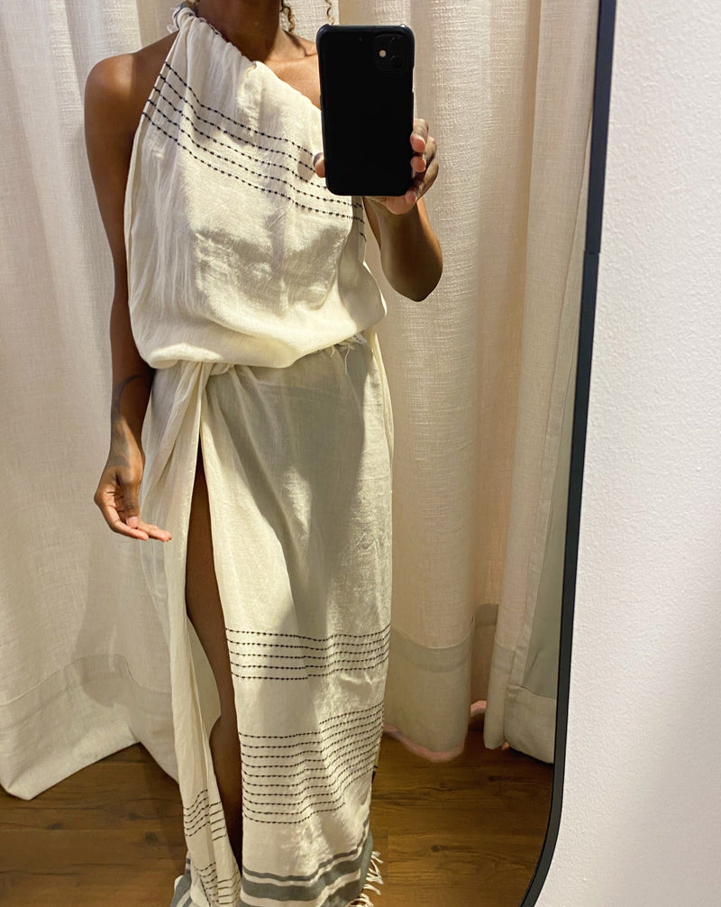 Aira fouta towel- Navy Stripe