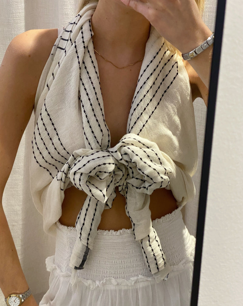 Aira fouta towel- Navy Stripe